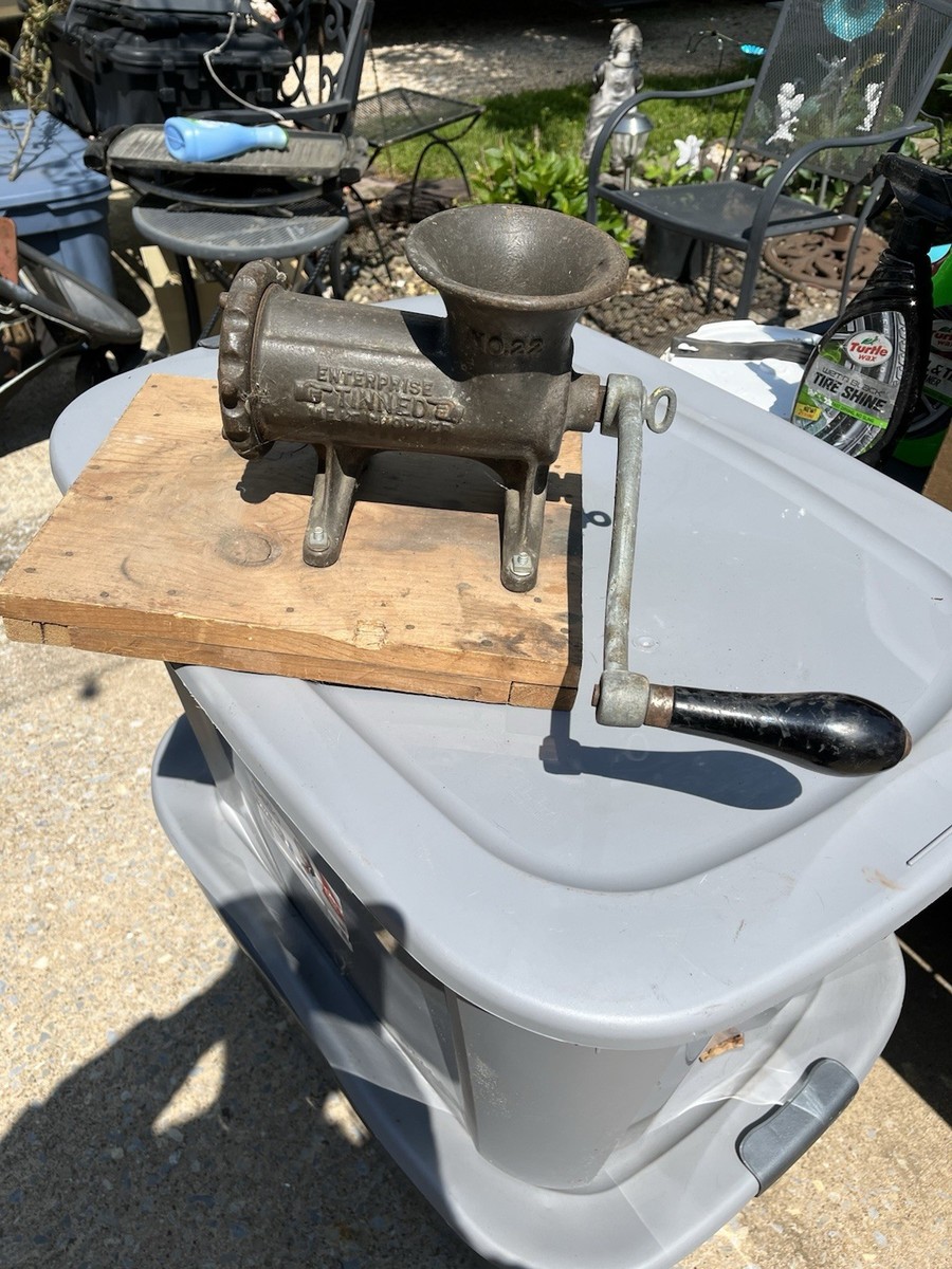 Vintage Enterprise No. 22 Tinned Meat Grinder Food Chopper Antique
