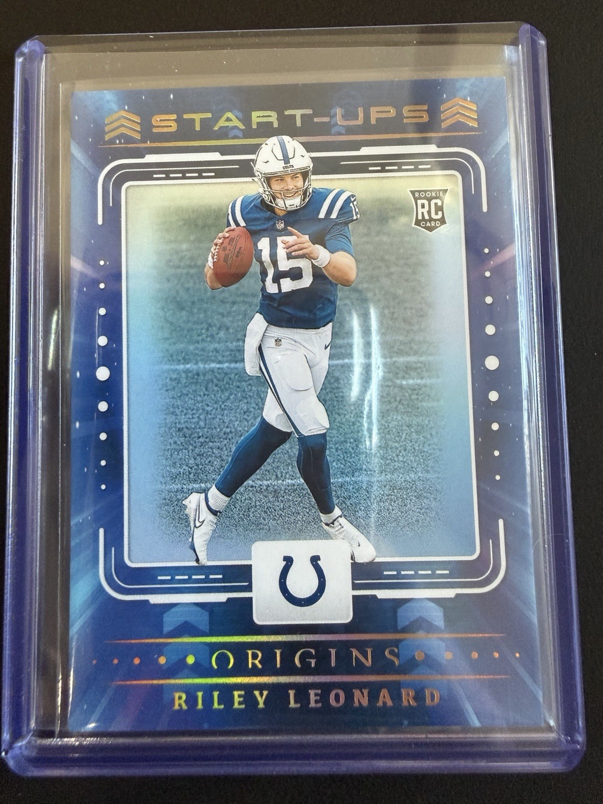2025 Origins NFL Football Rookie Card Blue Start UPS Riley Leonard #13 Colts RC