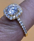 ~LADIES 2CT CUSHION CUT HALO MOISSANITE GOLD ON 925 STERLING SILVER RING SIZE 10 — photo 8