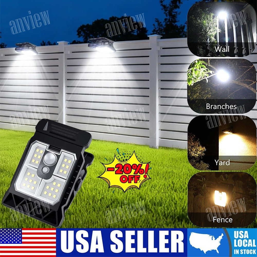 Solar Powered Motion Sensor Clip Lights, Solar Clip Light with Motion Sensor new