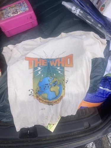 The Who Concert Tee Shirt Mens Size M-L Cream USA 1970s vintage concert t-shirt, vintage, single stitch, B+ condition