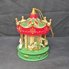 Vintage Christmas Holiday Carousel Ornament, Hanging Plastic Decoration — photo 1