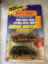 1983 Matchbox Dodge Daytona Turbo-z Car Dodge Caravan Dealer 2 Pack
