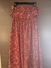SIZE XL SHEIN Long Rust & White Strapless Sundress INVPV4130