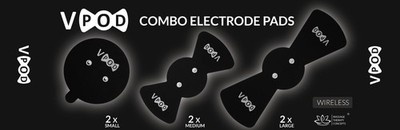 VPOD TENS and EMS Electrode Pad Replacement Set | 2 Circle + 2 Medium + 2 Large
