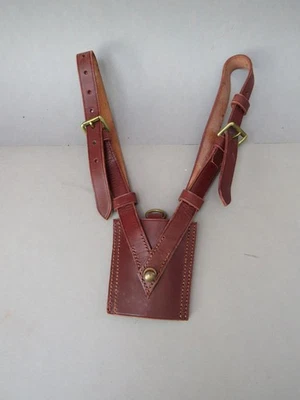 Vintage British Military Army Leather Sam Browne Belt Sword Frog - Image 1 of 3