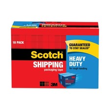 Scotch 3850 Heavy-Duty Packaging Tape Cabinet Pack, 1.88 x 54.6yds, 3 Core, 18/