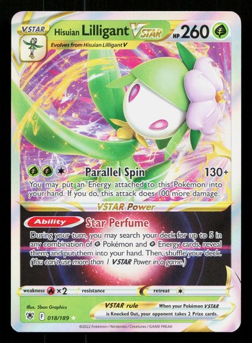HISUIAN LILLIGANT VSTAR 018/189 HOLO VSTAR RARE ASTRAL RADIANCE POKEMON LP