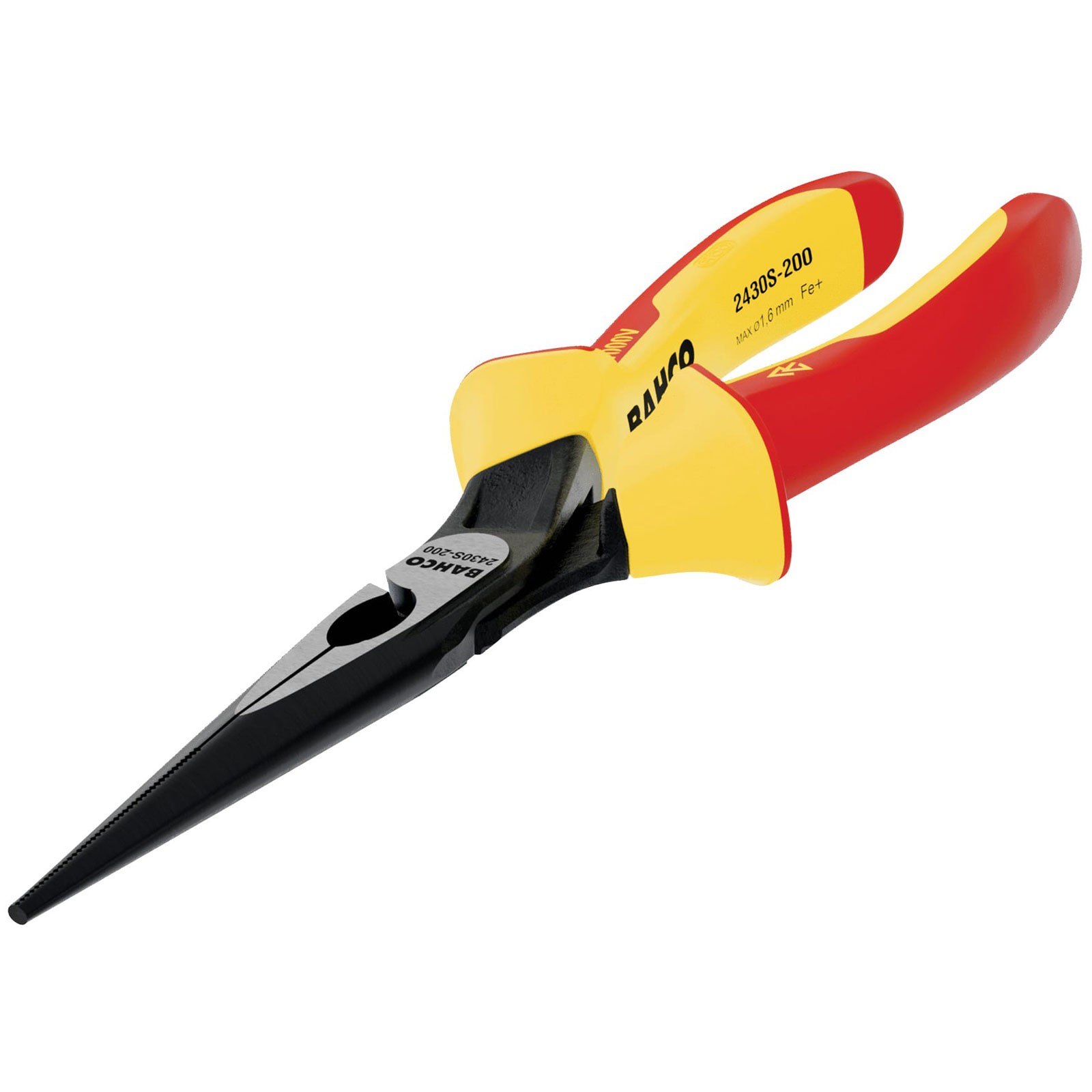 Bahco Multi-Colour 2430S Ergo™ Insulated Long Nose Pliers 200Mm (8In) | Through Blade Transfers Striking Force | Metal Cap | Hex Bolster For Torque | Heavy Duty Trade Use - Image 3