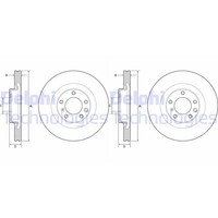 2X Delphi Bremsscheiben 350Mm BelÜFtet Vorne Passend FÜR MERCEDES-BENZ G-KLASSE