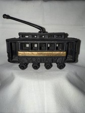 Vintage Cast Iron Trolley 14 Black Gold 7 Long