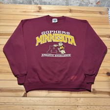 Vintage 90s Lee Minnesota Golden Gophers NCAA Crewneck Sweatshirt USA Made XL