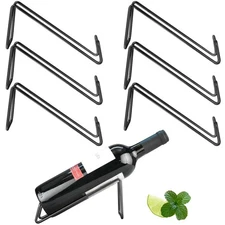 6-Piece Stainless Steel Single Bottle Wine Rack Set for Countertop Dining