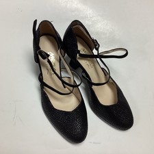 Merlet Women  s Ballroom Dance Shoes Color Black Size 38.5 Lightly Worn Heels