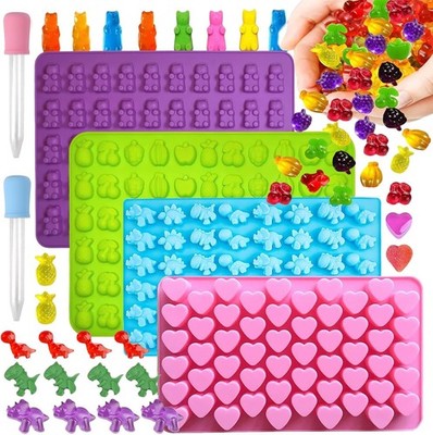 Silikon Gießformen Set für Gummibärchen Schokolade Bonbons | Dinosaurier Herz...