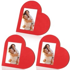 3 Pcs Heart Wooden Picture Frames 4 x 6 Inch Heart Shaped Photo Frame Valenti...