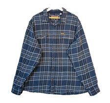 Orvis Big Bear Heavyweight Flannel Shirt Men 3XL Blue Plaid Work Hand Pockets