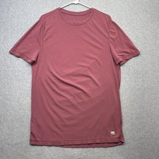 Vuori T Shirt Mens Large Pink Red Soft Solid Short Sleeve Crewneck Tee Casual