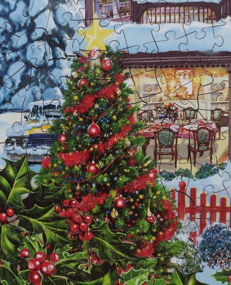 Christmas House - 500 piece Wentworth wooden puzzle snow xmas COMPLETE - Image 4 of 4