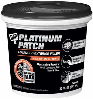 Platinum Patch 32 Oz White Exterior Filler for Fast and Easy Repairs