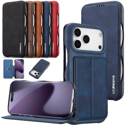 Magnetic Leather Wallet Phone Case For iPhone 17 16 15 14 13 12 11 Pro Max XR XS