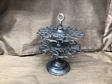 Vtg Cast Iron 2-Tier 24 Rubber Stamp Holder C...