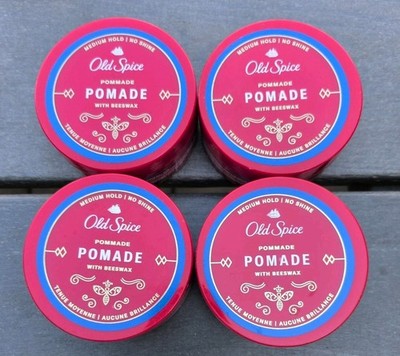4 Pack  Old Spice Pomade w/ Beeswax Medium Hold No Shine 2.22 oz Ea
