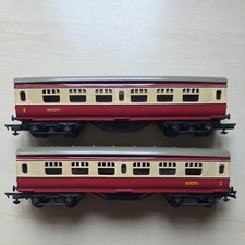 Vintage 1950 Triang Hornby M7071 Train Carriage VG x 2 R21 Composite Coach
