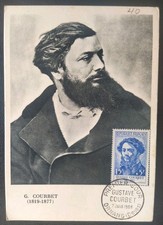 CARTE MAXIMUM PREMIER JOUR  TIMBRE N° 1169 GUSTAVE COURBET OBLITÉRÉ ORNANS 1958