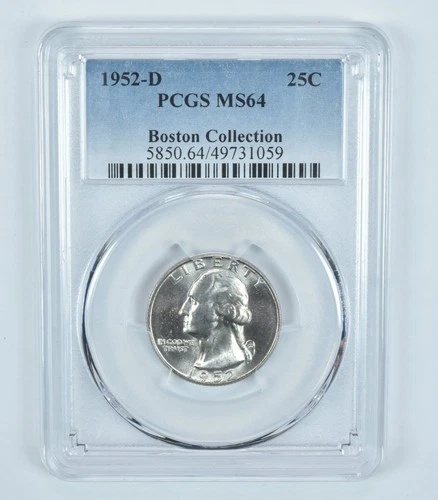1952-D Washington Quarter Boston Collection MS64 PCGS Blue Label *3179