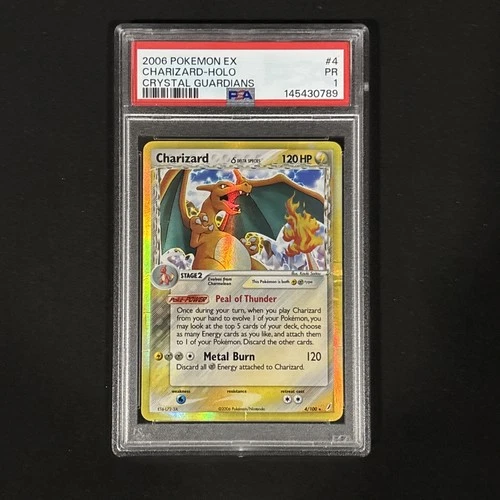 2006 Pokemon EX Crystal Guardians #4 Charizard Delta Species Holo PSA 1