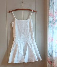 American Eagle White Cotton Pleated Mini Dress XXS NWOT
