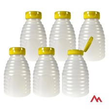 Refillable HDPE Plastic Honey Bottles - Easy Squeeze, leak-proof, BPA-Free, a...