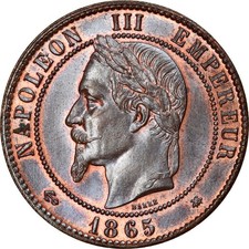 [#877625] Coin, France, Napoleon III, Napoléon III, 10 Centimes, 1865, Paris, MS