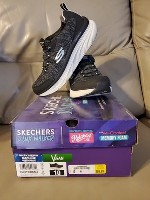 Women's Skechers D'Lux Walker Size 10m BLK Memory Foam 149819/BKMT