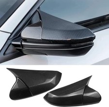 Car Ox Horn Side Rearview Mirror Cover Carbon Fiber Trim 10th Gen Civic 2016-21
