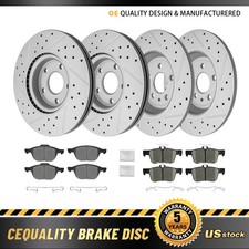 For 2017 2018 2019 Ford Escape Front & Rear Drilled Brake Rotors + Ceramic Pads
