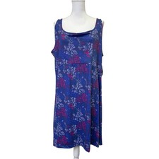 NWT Columbia PFG Freezer III Dress 2X Womens Blue Pink Floral Sleeveless UPF