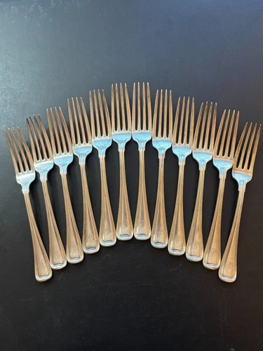 STERLING SILVER 12 Antique Forks by Gorham total of 660.8 grams for scrap or not