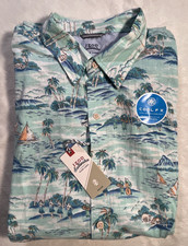 NEW IZOD Saltwater Relaxed Classics Beach Short Sleeve Button Down Shirt Mens XL