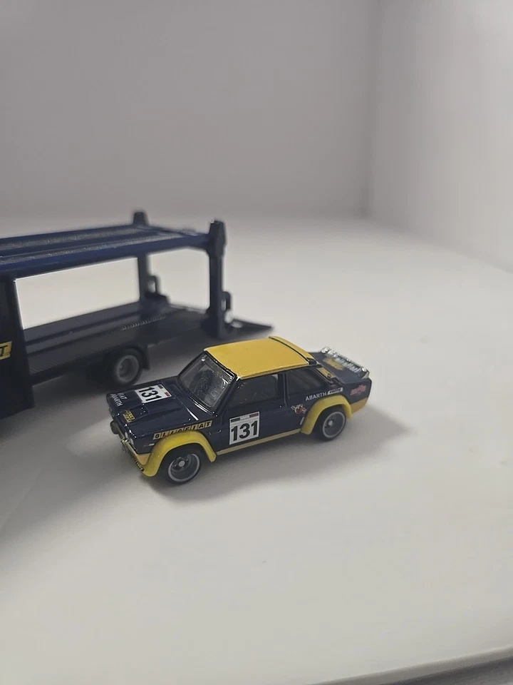 Hot Wheels Premium Fiat 131 Abarth Team Transport w/Hauler loose 1/64 scale Used - Image 4 of 4