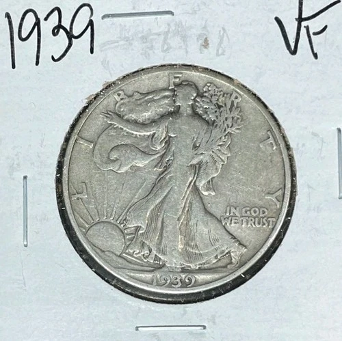 1939 WALKING LIBERTY SILVER HALF DOLLAR ~ VERY FINE  ~NICE COIN ~90% SILVER