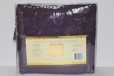 LUXURY EMBROIDERED MICROFIBER QUEEN SHEET SET-PURPLE 4P