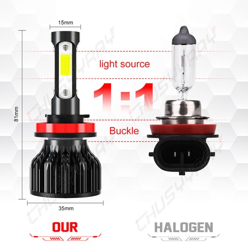 9005+H11 LED Headlight Combo High/Lo Beam Bulbs Super White Bright Lamps - Picture 6 of 10