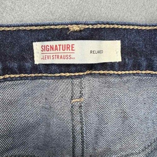 Levi's Signature Herrenjeans 32x30 entspannt Stretch dunkel gewaschen Denim gerades Bein - Bild 4 von 10