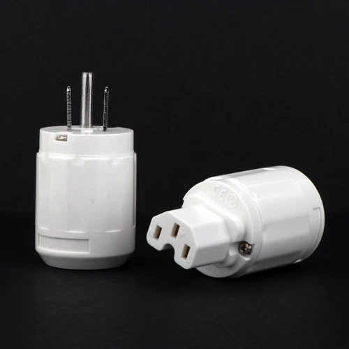 Paar Gold/Rhodiniert US AC Audio Netzstecker IEC C15 HiFi Stromkabel Stecker - Bild 21 von 31