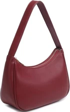 UTO Mini Soft Leather Vegan Clutch Handbag Shoulder Bag for Women (Burgundy)