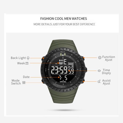 OROLOGIO UOMO SPORT QUARZO GOMMA DIGITALE LED IMPERMEABILE UOMO / DONNA  CRONOGRA | eBay