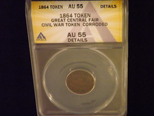 Grande foire centrale 1864 jeton guerre civile ANACS AU 55