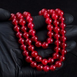 3 Strand Wonderful 683.00 Cts Red Ruby Round Shape Necklace Jewelry RK 38 E696